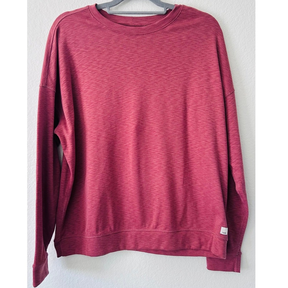 Vuori Activewear Cascara Red Heathered Crewneck Long Sleeve Top VW1048 SZ M